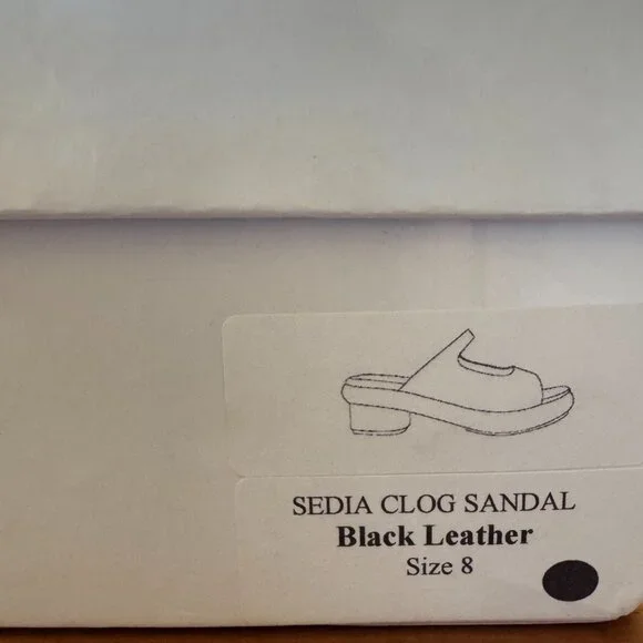 Beklina Low Sedia Clog Black Leather Size 8 - Picture 6 of 6